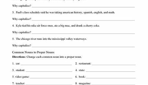 Capitalizing Proper Nouns Worksheet - Worksheets For Kindergarten