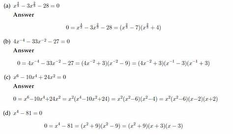 Quadratic equations worksheet