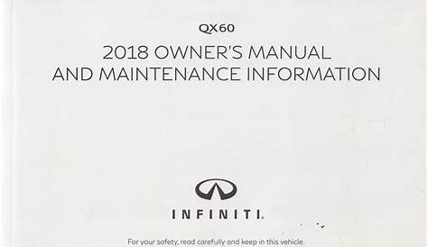 2018 Infiniti QX60 Owner's Manual Original