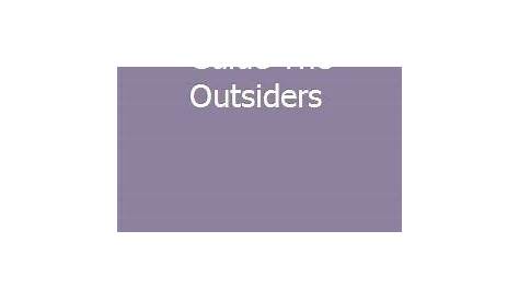 Literary Guide The Outsiders | The outsiders, Literary, Guide