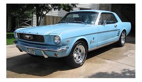 image of a blue 1960s ford mustang