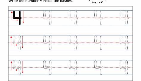 number 4 worksheets for kindergarten