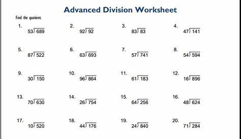 long division worksheet grade 5