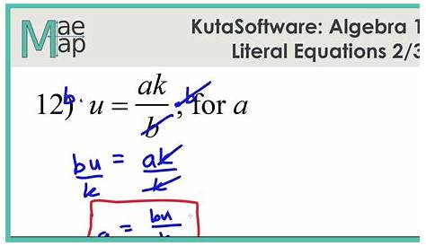 kuta software literal equations worksheet