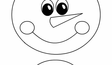 Snowman Face Template – Coloring Page