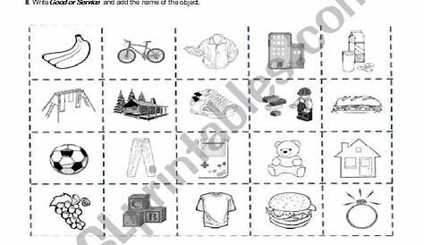 grade 2 goods and services worksheet