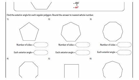 interior angles of a polygon worksheets