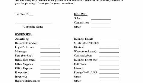 income and expenses worksheets
