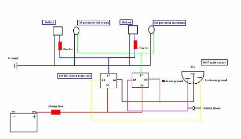 headlight wiring diagram with relay