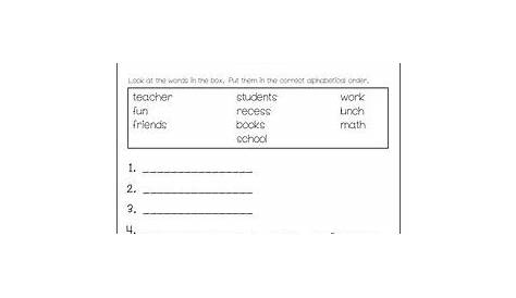 ABC Order Worksheet FREEIBE Alphabetical Order Activtities - 1st & 2nd