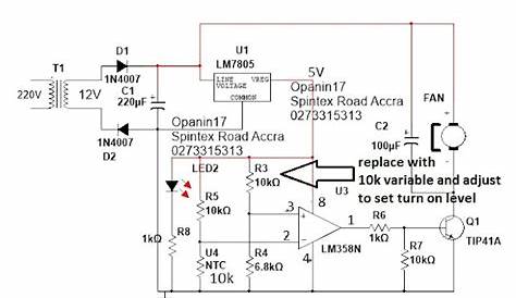 automatic temperature controlled fan circuit diagram