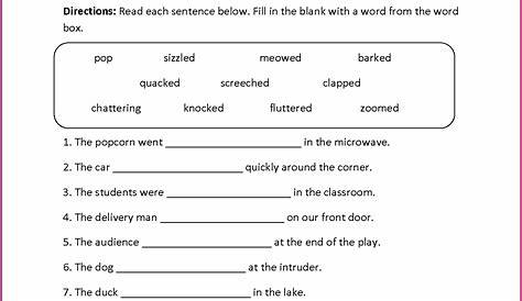 Printable Grade 1 English Worksheet Worksheet : Resume Examples