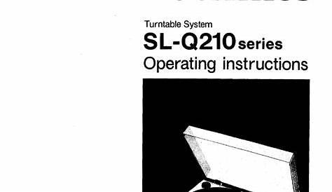TECHNICS SL-Q210 USER MANUAL Service Manual download, schematics