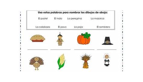 thanksgiving spanish worksheets
