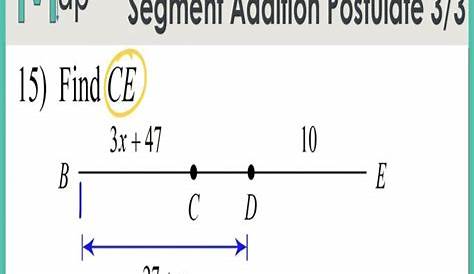 geometry segment addition worksheets answer key