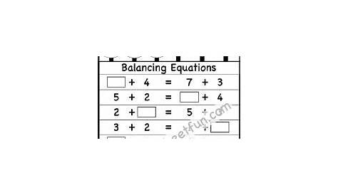 Balancing Equations / FREE Printable Worksheets – Worksheetfun