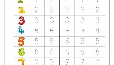 Free Math Worksheets - Number Tracing and Writing (1-10) - Number