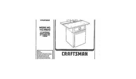Sears Craftsman Radial Arm Saw Manual No.113.198210 | eBay