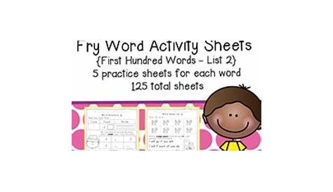 fry first 100 words worksheet