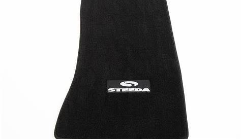 Steeda 2015-2022 Ford Mustang Front and Rear Floor Mats - Black/Silver