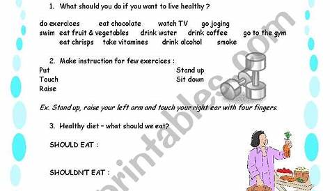 healthy living worksheets