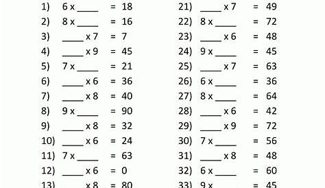 Multiplication Worksheets 6 Times Tables | Printable Multiplication