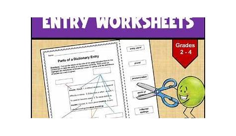 Label a Dictionary Entry Worksheet by Carol Weiss | Teachers Pay Teachers