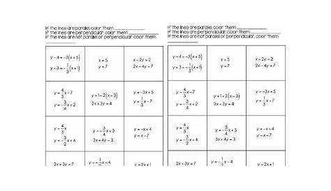 parallel perpendicular or neither color worksheet answer key