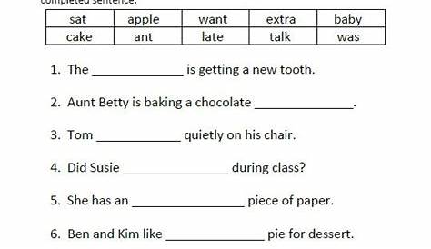 grade 1 language arts worksheet