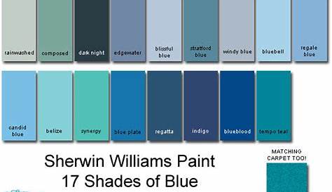 blue sherwin williams paint chart