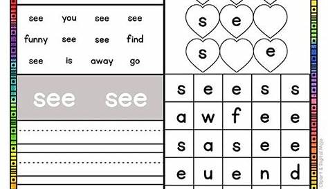 sight word printable activities
