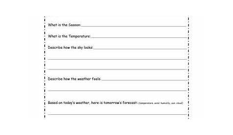My Weather Forecast Worksheets