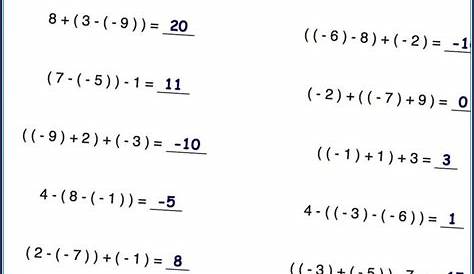 Adding Subtracting Integers Number Line Worksheet Worksheet : Resume
