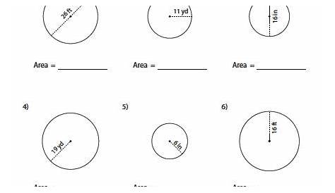 Area of a Circle Worksheets | Circle math, Area of a circle, Simple