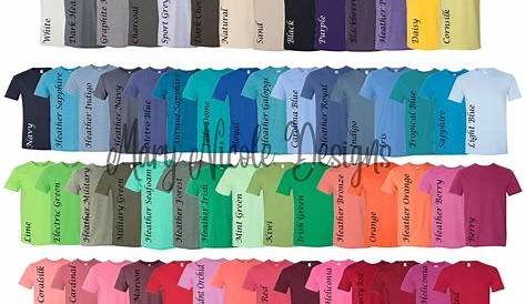 every color g640 Digital File Shirt Color Chart // Gildan soft style