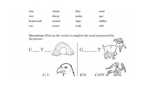 long a vowel worksheet