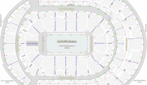 Nashville Bridgestone Arena seating chart - Performance area for shows