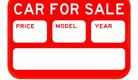 printable for sale sign car