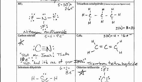 lewis structure practice worksheets answers