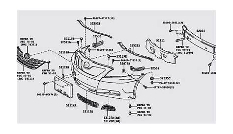 Toyota camry front bumper parts diagram
