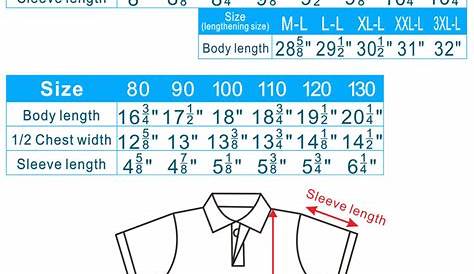 women's polo shirt size chart