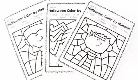 halloween color by number printables