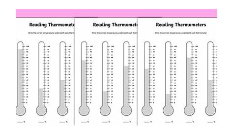 reading thermometers worksheets