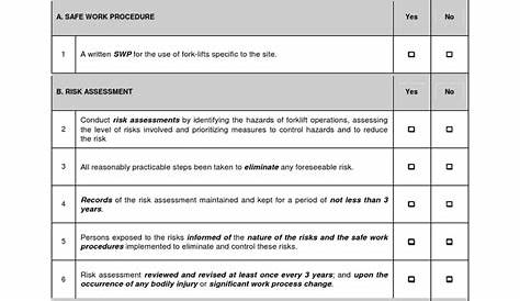 printable forklift checklist pdf