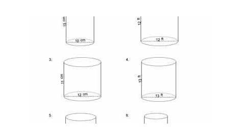 volume of a cylinder worksheet pdf