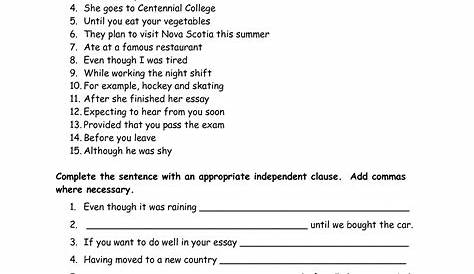 run on sentences worksheet