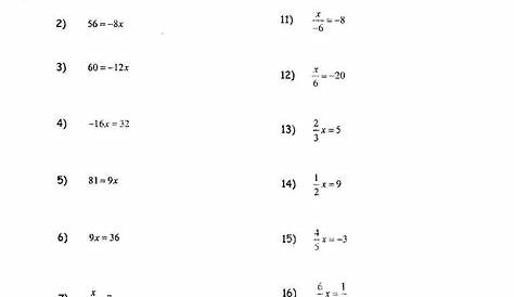 multi variable equations worksheet