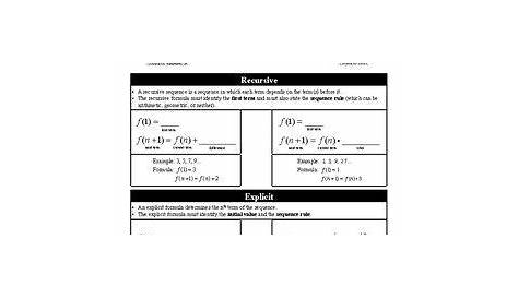 Algebra 1 Sequences Worksheets - Printable Worksheet Template