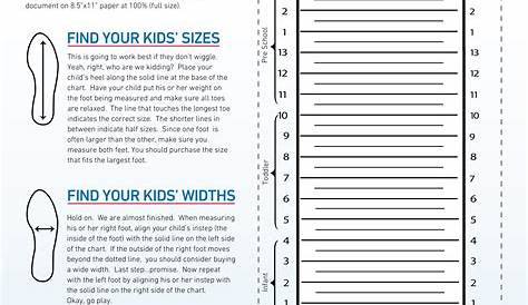 Kids Foot Size Chart | Templates at allbusinesstemplates.com