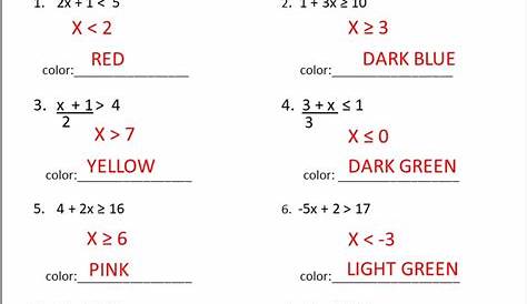 solving two-step inequalities worksheets with answers
